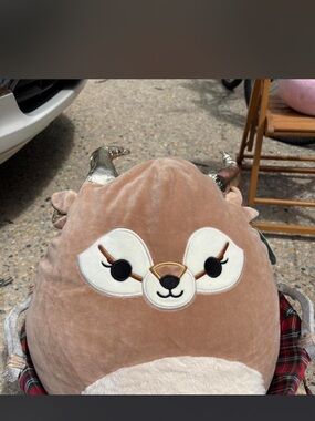 Squishmallows Tan and White Deer Plush Pillow